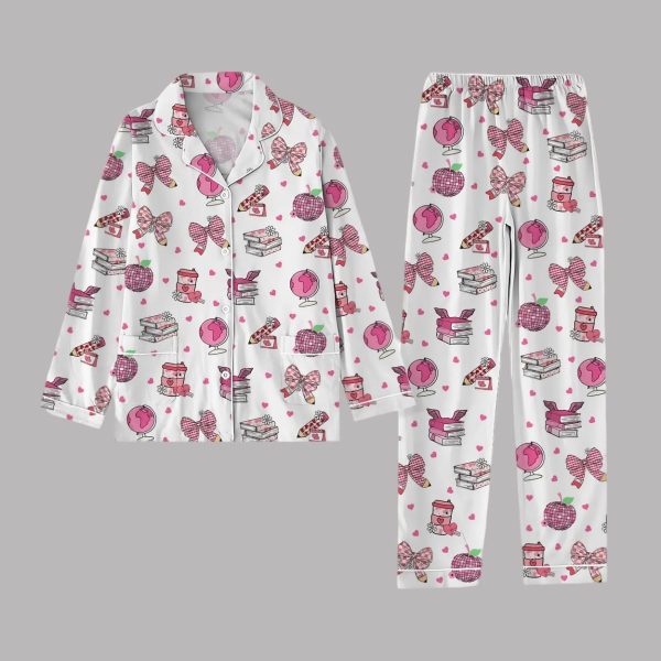 Coquette Bow Book Valentines Pajamas Set