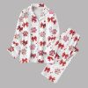 Coquette Bow Paw Dog Valentines Pajamas Set