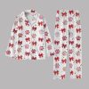 Coquette Bow Paw Dog Valentines Pajamas Set