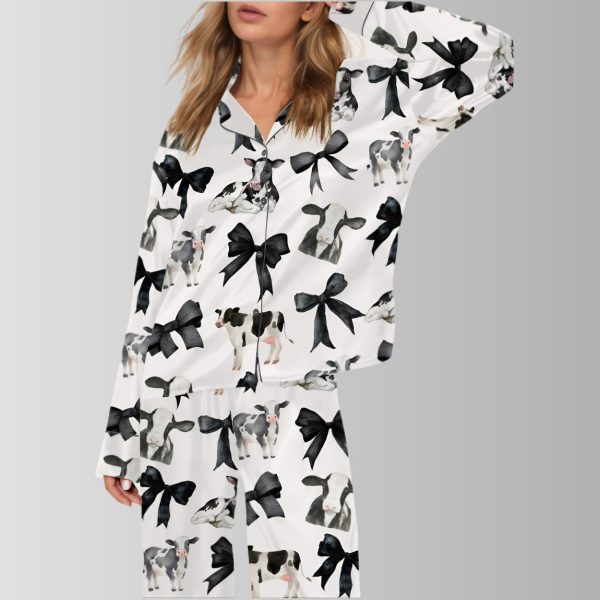 Coquette Cow Satin Pajama Set