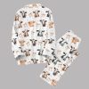 Cow Bow Valentine Pajamas Set