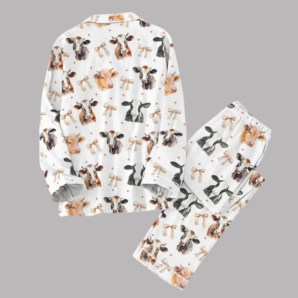 Cow Bow Valentine Pajamas Set