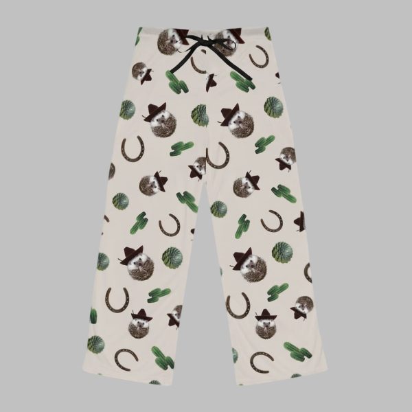 Cowboy Hedgehog Wild West Cactus and Horse Shoe Pajama Pants