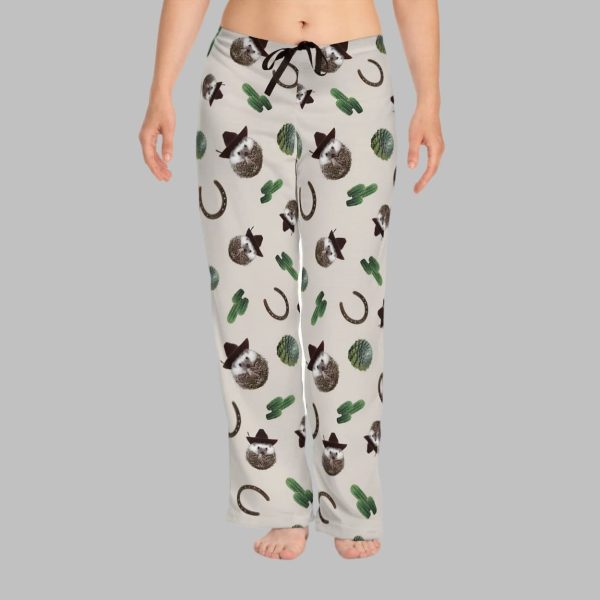 Cowboy Hedgehog Wild West Cactus and Horse Shoe Pajama Pants