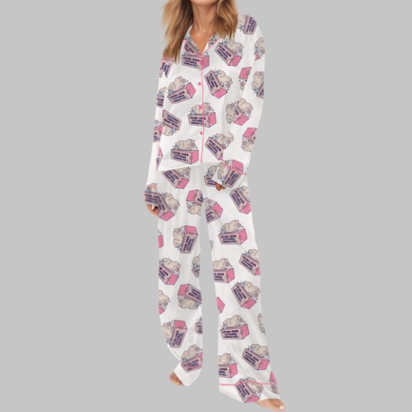 Crying Over Fictional Characters Satin Pajama Set