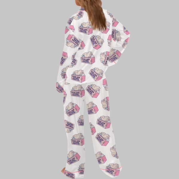 Crying Over Fictional Characters Satin Pajama Set