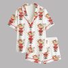 Cupid Bring Espresso Martini Valentines Satin Pajama Set