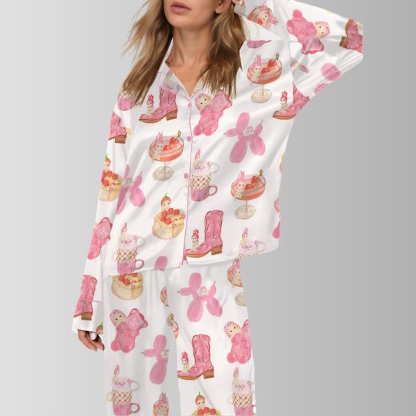 Cute Toy Angel Satin Pajama Set