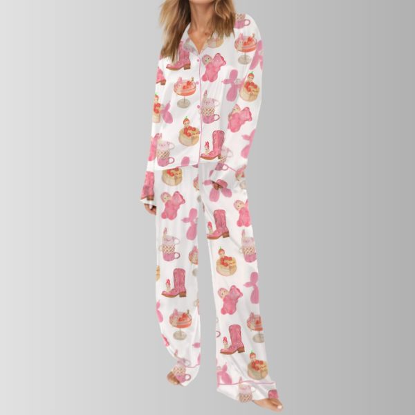 Cute Toy Angel Satin Pajama Set