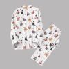 Cute Valentine Cats And Heart Pajamas Set