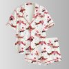 Dachshunds On An Ice Cream Date Valentine's Day Satin Pajama Set