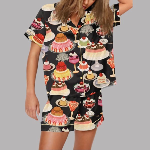 Dessert Cake Satin Pajama Set