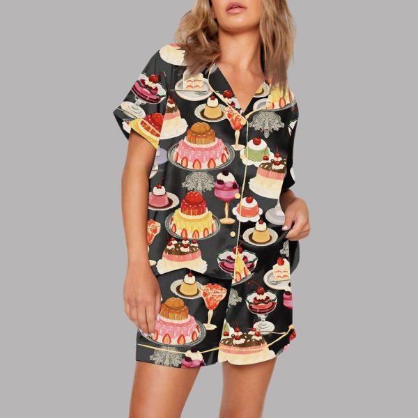 Dessert Cake Satin Pajama Set