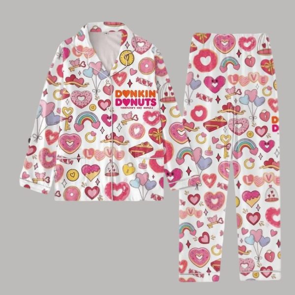 Dunkin Donut Valentine Pajamas Set