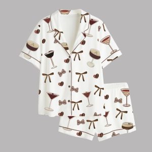 Espresso Martini Coffee Bean Satin Pajama Set