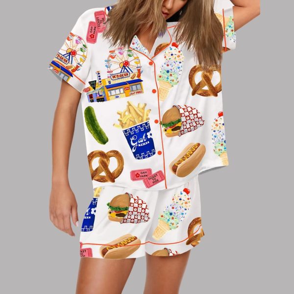 Festival Fast Food Print Pajama Set