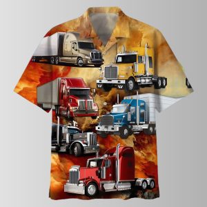 Flaming Truck Hawaiian Shirt