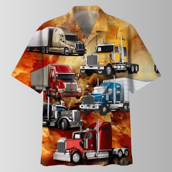 Flaming Truck Hawaiian Shirt