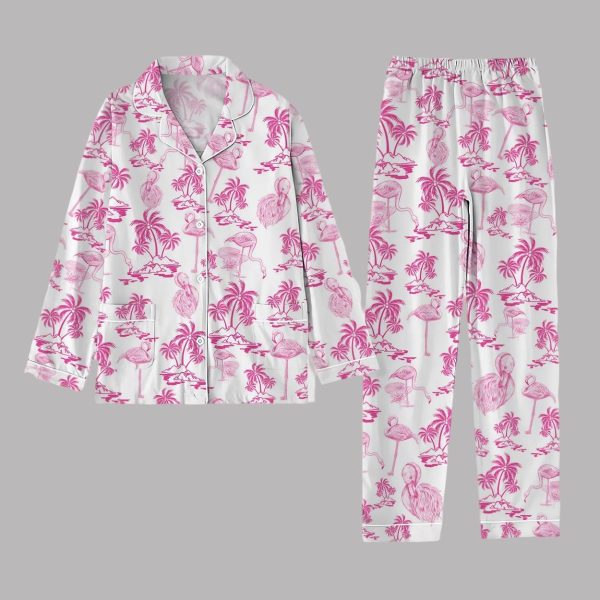 Flamingo Coconut Tree Pajamas Set