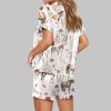 Floral Horse Satin Pajama Set