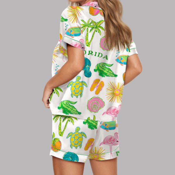 Florida Clipart Satin Pajama Set