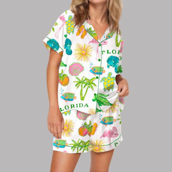 Florida Clipart Satin Pajama Set