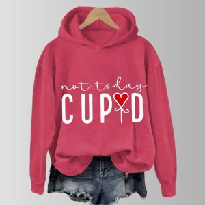 Funny Valentine's Day Not Today Cupid Hoodie