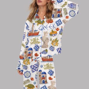 Greece Travel Satin Pajama Set