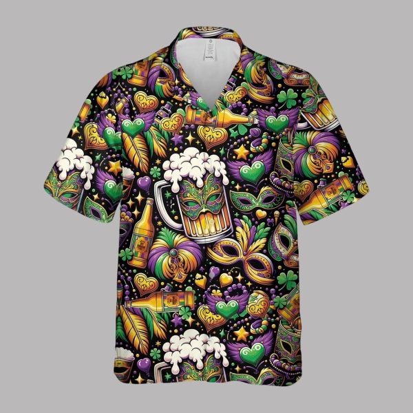 Happy Mardi Gras Beer Hawaiian Shirt