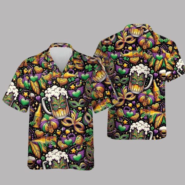 Happy Mardi Gras Beer Hawaiian Shirt