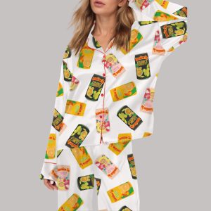 Hawaiian Drinks Satin Pajama Set