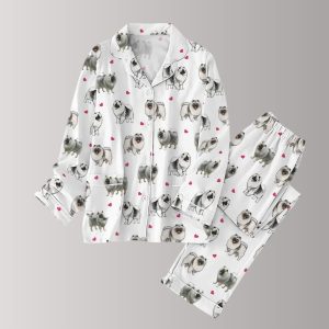 Keeshond Dog Valentine's Day Pajamas Set