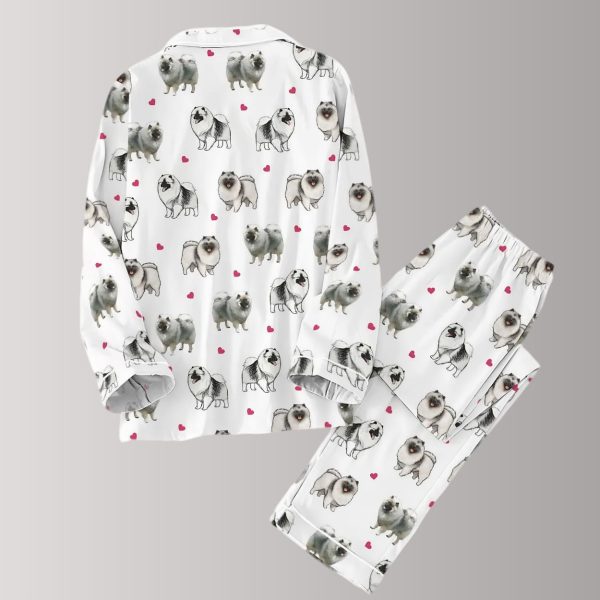 Keeshond Dog Valentine's Day Pajamas Set