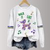 Louisiana Mardi Gras Walk it Like a Dog Print Sweatshirt