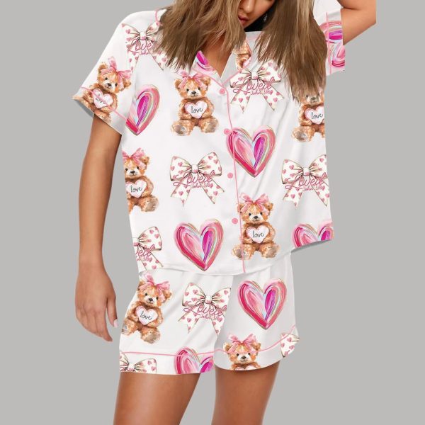 Loved Jesus Valentine's Day Bear Pajama Set