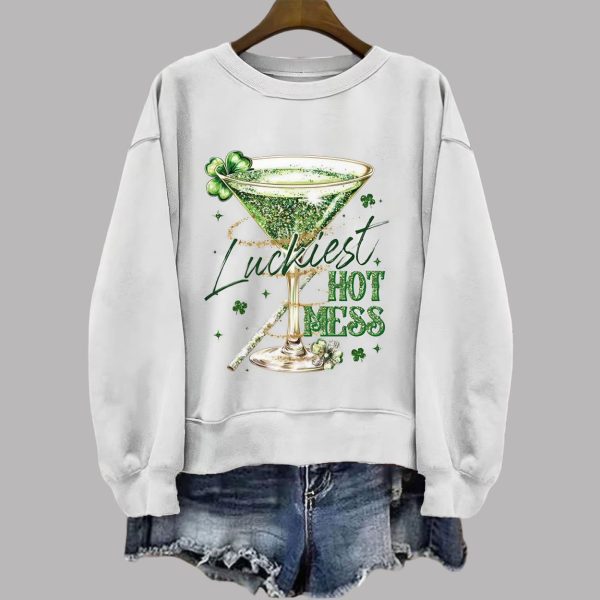 Luckiest Hot Mess St. Patrick's Day Sweatshirt