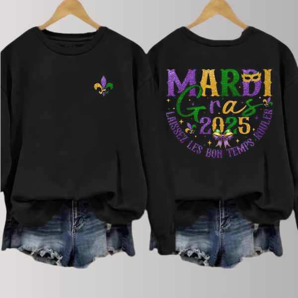 Mardi Gras 2025 Boho Let The Good Times Roll Sweatshirt