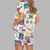 Mardi Gras Carnival Casual Satin Pajama Set 1