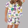 Mardi Gras Carnival Casual Satin Pajama Set