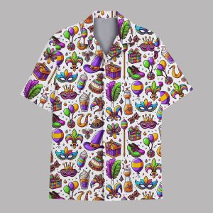 Mardi Gras Colorful Festive Hawaiian Shirt