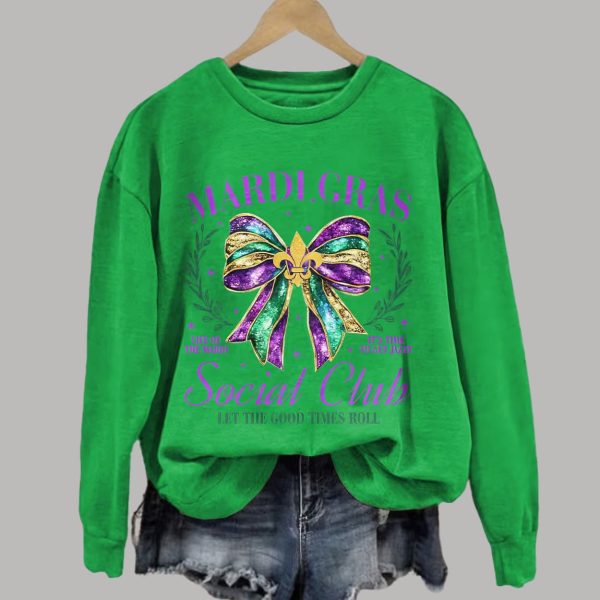 Mardi Gras Social Club Let The Good Times Roll Print Sweatshirt