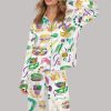 Mardi Gras Watercolor Satin Pajama Set