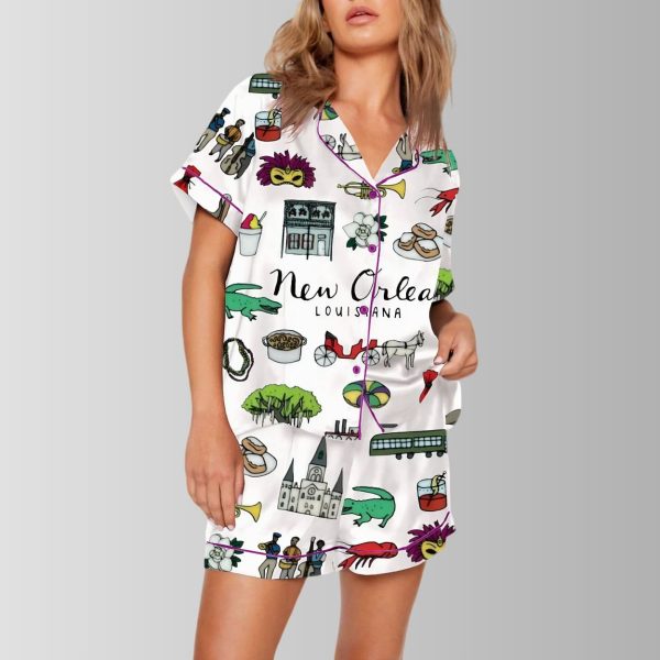 New Orleans Louisiana Mardi Gras Pajama Set