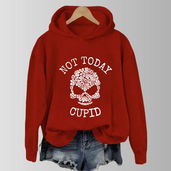 Not Today Cupid Floral Skull Hoodie