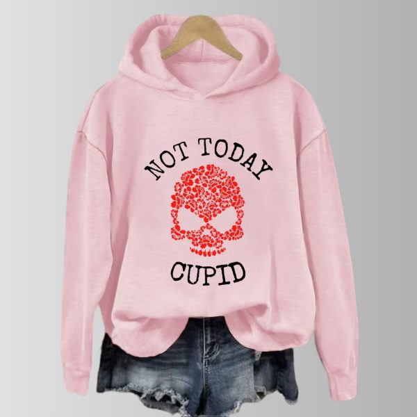 Not Today Cupid Floral Skull Hoodie