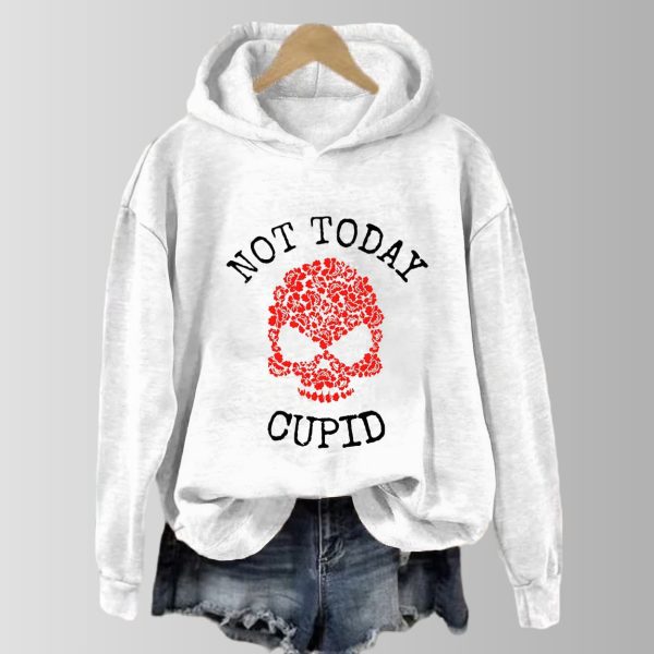 Not Today Cupid Floral Skull Hoodie