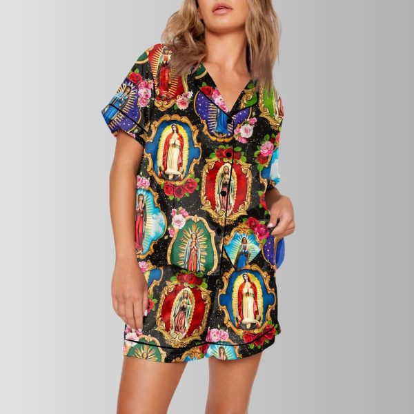 Our Lady of Guadalupe Floral Virgin Mary Pajama Set