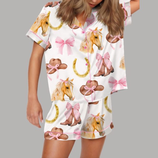 Pink Horse Western Satin Pajama Set