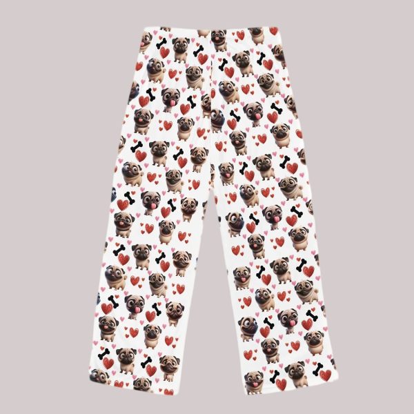 Pug Lover Valentine's Day Pajama Pants 1