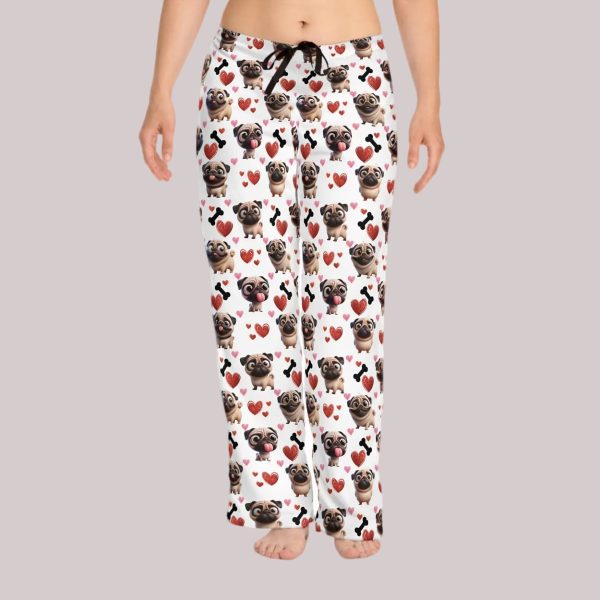 Pug Lover Valentine's Day Pajama Pants 2